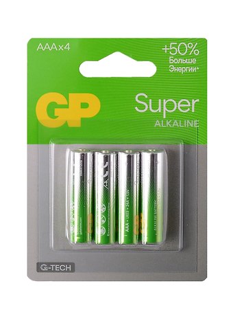 Батарейка GP Super G-Tech AAA (LR03) 24A алкалиновая, BC4