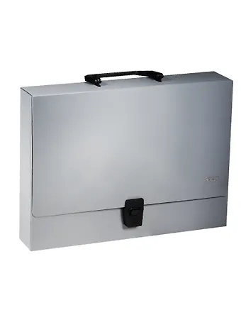 Портфель А4 пластик 1,0мм, серый, Hatber