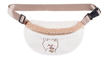 Сумочка-бананка Kawaii Мишка (белая) (иск.мех-барашек) (22х15) (12-38092-202405-B13)