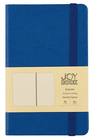 Записная книжка А6- 96л кл. JOY BOOK. Синее озеро 7БЦ, иск.кожа, тонир.форзац, тонир.блок, скругл.углы, сшит.блок, ляссе, резинка, карман на задн.форзаце