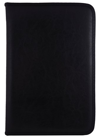 Папка деловая Granada 250*350 кожзам, черная, объемная, 1 отделение, с зажимом