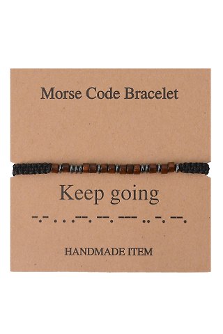 Браслет Морзе Keep going (12-202509-BR-ZJ7529)