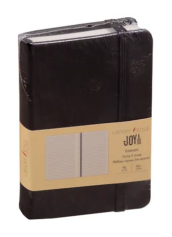 Записная книжка А6-, 96 листов в линейку Joy Book. Черный уголь