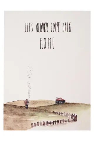 Открытка одинарная let's always come back home