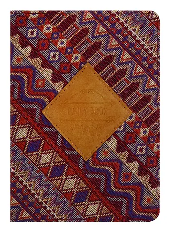 Ежедневник недат. А5 96л 90*160 Folk бордовая, съем.обл. из ткани, декор.нашивка, In Folio
