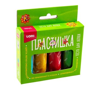 Тесто для лепки Пластишка, набор из 4 цветов