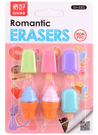 Набор ластиков (6шт) Ice cream, ассорти, блистер