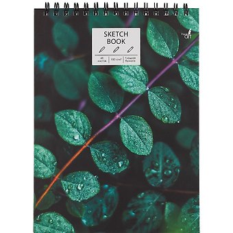 Скетчбук А4 60л "SKETCHBOOK. Микромир" белый офсет, 100г/м2, тв.обложка, евроспираль