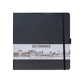 Скетчбук 20*20, 80 листов Sketchmarker черный, 140г/м2, слоновая кость