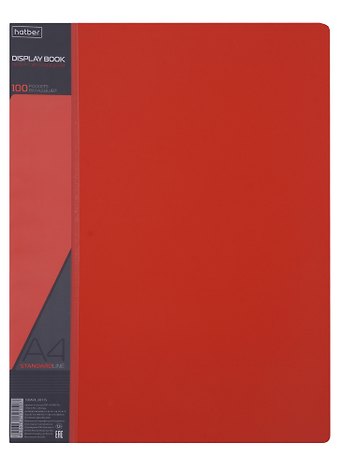 Папка 100ф А4 STANDARD пластик 0,8мм, красная