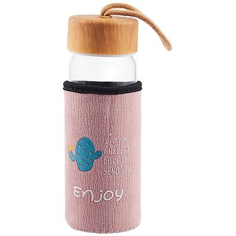 Бутылка в чехле велюр Кактус enjoy (стекло) (300мл) (12-07229-RB23DC087)