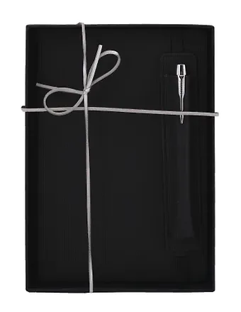 Набор канцелярский Black книга для записей c чехлом для ручки, ручка шариковая