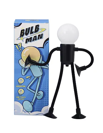 Мини-лампа LED Человечек-лампочка черный (17х6) (12-Wenhua-202508-L3)