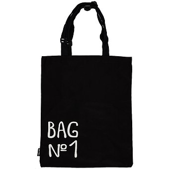 Сумка-шоппер Bag №1 черная, текстиль 40см.*32см.