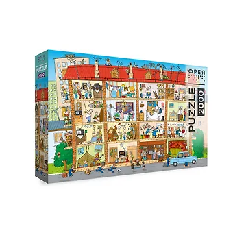 Пазл ФРЕЯ Панельный дом и жители в нем, 2000 элементов