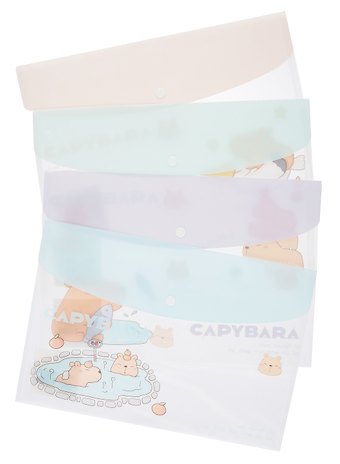 Папка-конверт А4 на кнопке Capybara, ассорти
