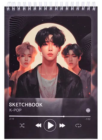 Скетчбук А5 40л K-pop Style спираль