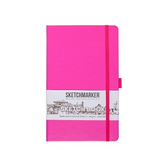 Скетчбук 13*21 80л "Sketchmarker" фуксия яркая, 140г/м2, слоновая кость, тв.обл.