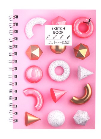 Скетчбук А5 60л SKETCHBOOK. Арт-композиция, 120г/м2, софт. тач, евроспиральСкетчбук А5 60л SKETCHBOOK. Арт-композиция, 120г/м2, софт. тач, евроспираль