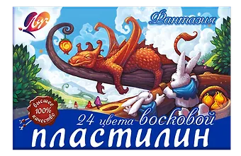Пластилин 24цв 360гр Фантазия (классич, неон) восковой, к/к, стек, Луч