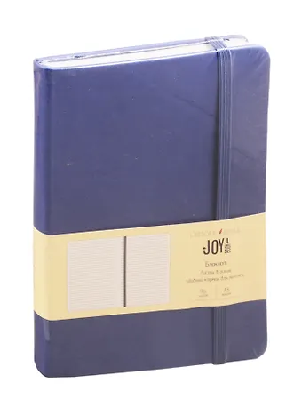 Книга для записей А5 96л лин. JOY BOOK. Синий деним 7БЦ, иск.кожа, тонир.форзац, тонир.блок 70гр/м2, скругл.углы