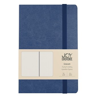 Записная книжка А6- 96л кл. "Joy Book. Спелая голубика" 7БЦ., иск.кожа, тонир.форзац, тонир.блок, скругл.углы, сшит.блок, ляссе, резинка, карман на задн.форзаце