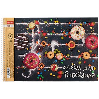 Альбом для рисования Hatber, Sweet moments, А4, 40 листов, на спирали, в ассортименте