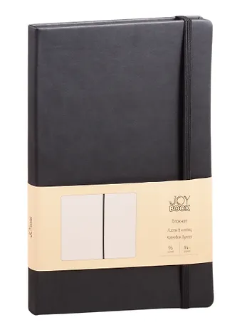 Книга для записей В5, 96 листов в клетку Joy Book, черный агат, ляссе