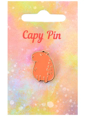 Значок Капибара профиль (металл)