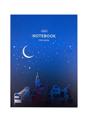 Книга для записей А4 80л кл. Ночной город 7БЦ, мат.ламинация, 3D фольга