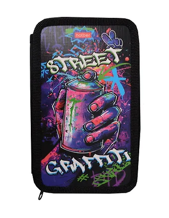 Пенал 2отд. Street graffiti 19*11см, молния, глянц. ламин., таблица умножения, инд.уп.