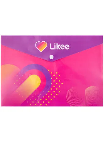 Папка-конверт А4 на кнопке Likee пластик