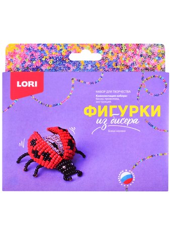 Набор для творчества ТМ Lori Фигурки из бисера Божья коровка Бис-097