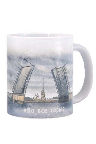 Кружка СПб Во все серые (мост) (керамика) (330мл)