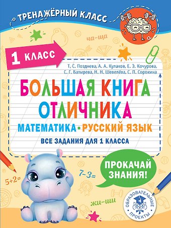 Татьяна Сергеевна Позднева Большая книга отличника. Математика. Русский язык. Все задания для 1 класса