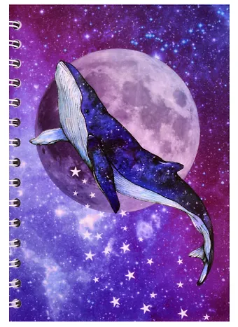 Тетрадь в клетку Hai Bin, Кит и луна, 80 листов