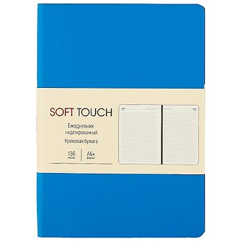 Ежедневник недат. А6 136л SOFT TOUCH космический синий, интегр.обл., иск.кожа, тонир.блок, скругл.углы, цв.торец, ляссе