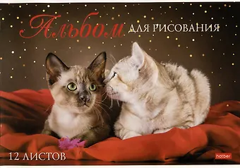 Альбом для рисования Hatber, Мы любим котиков, А4, 12 листов, в ассортименте