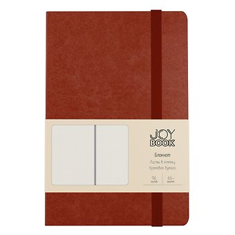 Записная книжка А6- 96л кл. "Joy Book. Имбирный пряник" 7БЦ., иск.кожа, тонир.форзац, тонир.блок, скругл.углы, сшит.блок, ляссе, резинка, карман на задн.форзаце