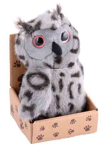 Сова с пятнышками в крафт коробке (12-01568-575)