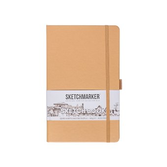 Скетчбук 13*21 80л "Sketchmarker" капучино, 140г/м2, слоновая кость, тв.обл.