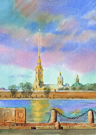 Репродукция в рамке Нева и Петропавлов.крепость с Дворцовой набережной м/ф [ХА60-029 (рам)]
