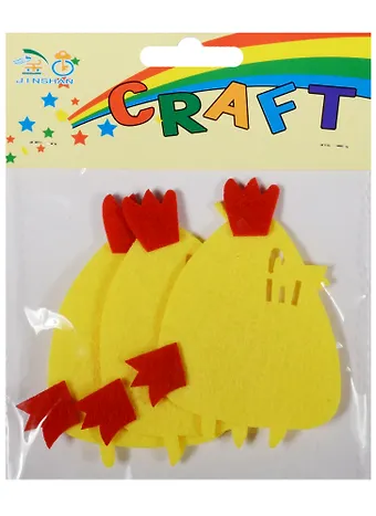 Набор для творчества Вырубка из фетра Петух большой, 3шт, 8см