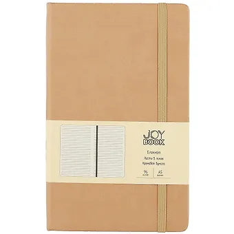 Книга для записей А5 96л лин. Joy Book. Печенье с корицей иск.кожа, тв.переплет, ляссе, резинка, инд.уп.