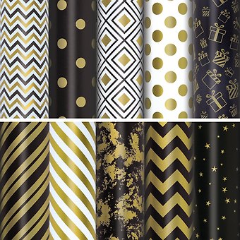 Бумага упаковочная 70х100 см Golden pattern, в ассортименте