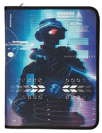 Папка для тетрадей A4+ Cyber Game молния с трех сторон, пластик, Erich Krause
