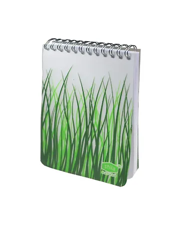 Блокнот А6 50л кл. NATURE, Трава, спираль, пластик.обл., stila