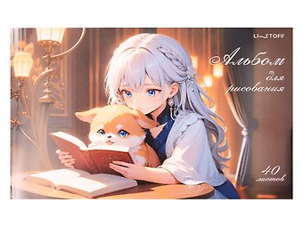 Альбом для рисования 40л А4 Милашки и книжки склейка, мел.картон