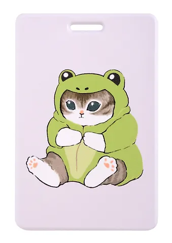 Чехол для карточек вертикальный Kawaii Котик кигуруми (лягушка) (ДК2024-460)
