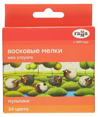 Мелки восковые 24 цветов Мультики, Гамма